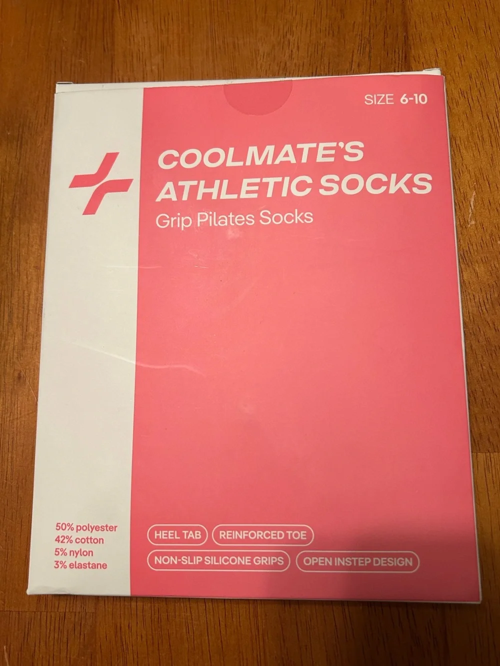 COOLMATE Grip Yoga Pilates Socks 4 Pair Women's 6-10 White Non Slip